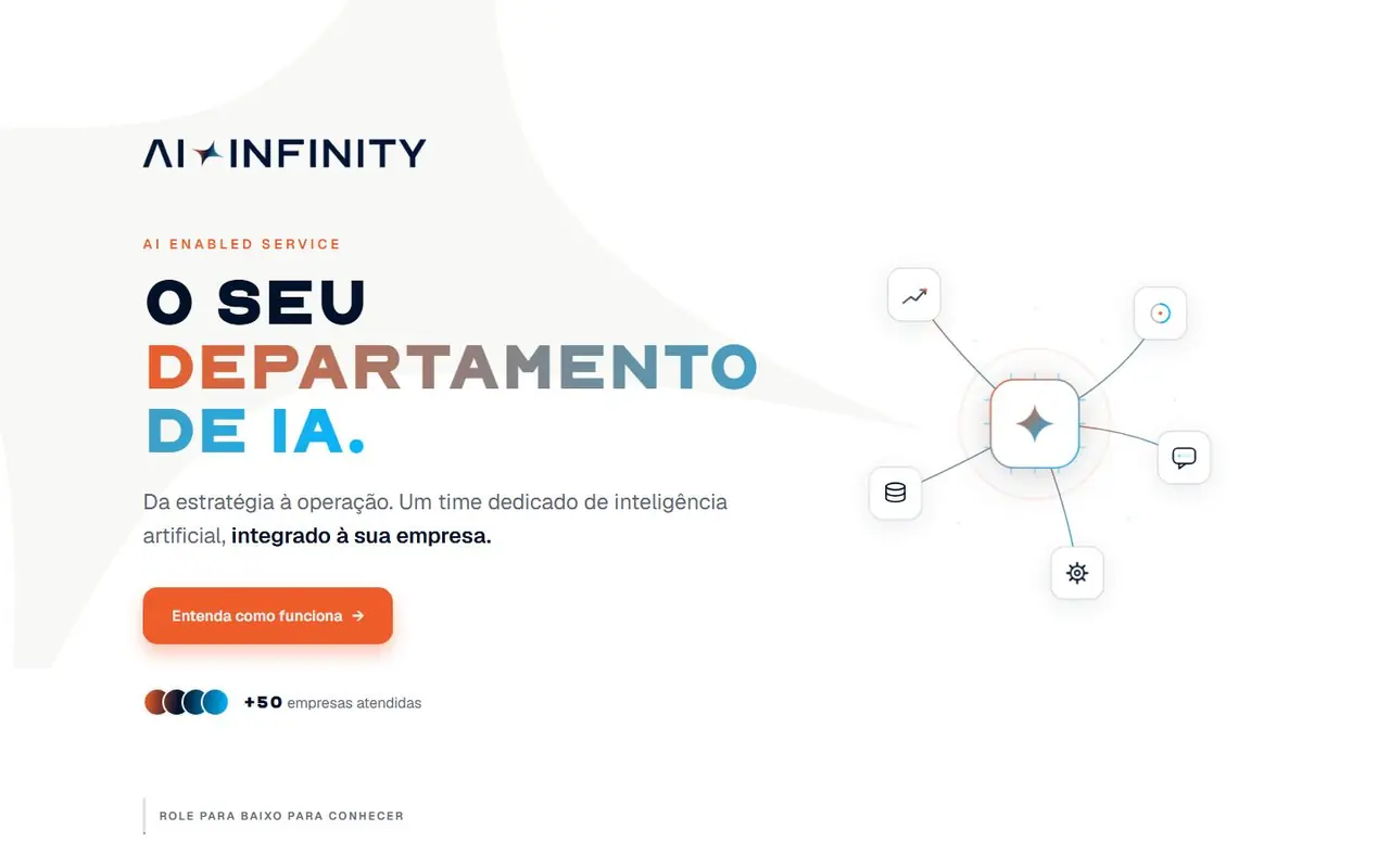 Site da AI Infinity no computador