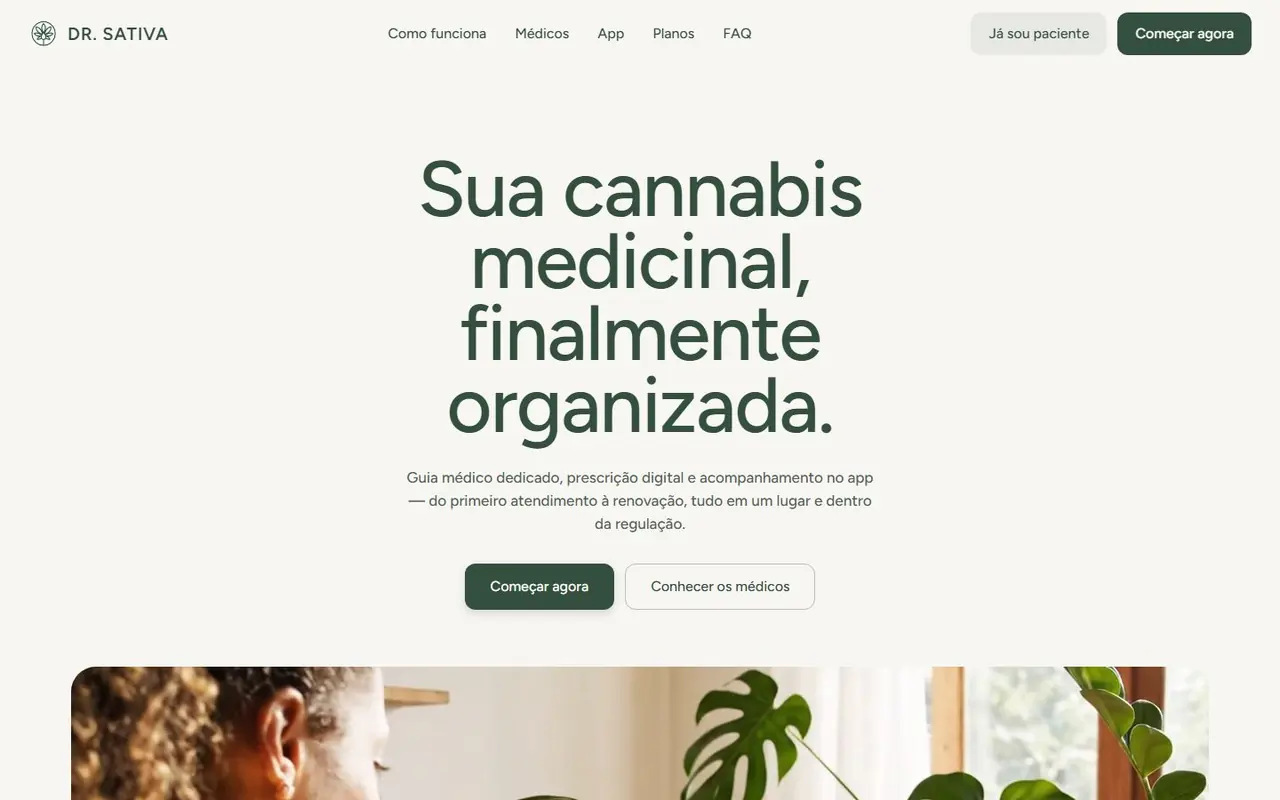Site da Dr. Sativa no computador